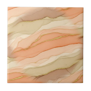 Terracotta Goudader Marmer - Warme Luxe (3) Tegeltje