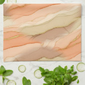 Terracotta Goudader Marmer - Warme Luxe (3) Theedoek (Gevouwen)