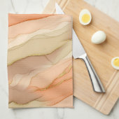 Terracotta Goudader Marmer - Warme Luxe (3) Theedoek (Quarter Fold)