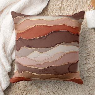 Terracotta Goudader Marmer - Warme Luxe Kussen