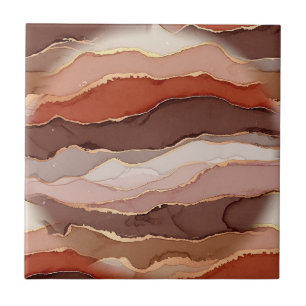 Terracotta Goudader Marmer - Warme Luxe Tegeltje
