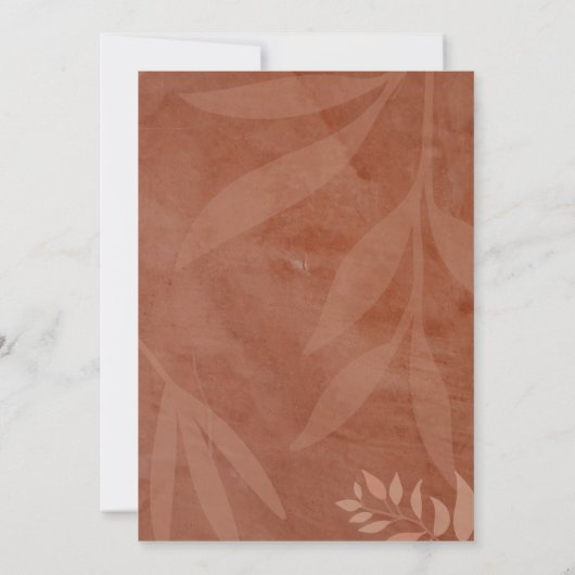 Terracotta Gouden Herfst Bruiloft FOTO Opslag Beri Kaart (Achterkant)