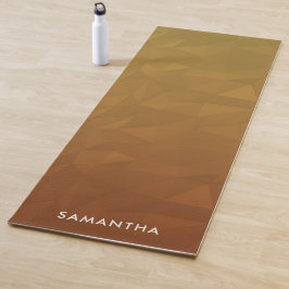 Terracotta Gradient Geometric Pattern Monogram Yogamat