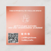 Terracotta gradiënt retro manuscriptorde dank u vierkante visitekaartje (Achterkant)