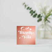 Terracotta gradiënt retro manuscriptorde dank u vierkante visitekaartje (Staand voorkant)