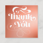 Terracotta gradiënt retro manuscriptorde dank u vierkante visitekaartje (Voorkant)