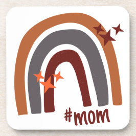 Terracotta Gray Bohemian Rainbow gepersonaliseerd Bier Onderzetter