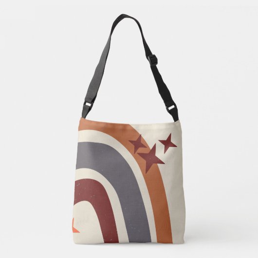 Terracotta Gray Bohemian Rainbow gepersonaliseerd  Crossbody Tas (Achterkant)
