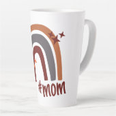 Terracotta Gray Bohemian Rainbow gepersonaliseerd Latte Mok (Rechterhoek)