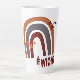 Terracotta Gray Bohemian Rainbow gepersonaliseerd  Latte Mok