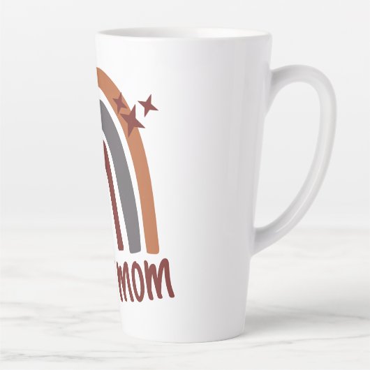 Terracotta Gray Bohemian Rainbow gepersonaliseerd Latte Mok (Rechts)