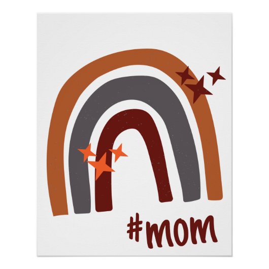 Terracotta Gray Bohemian Rainbow gepersonaliseerd Perfect Poster (Voorkant)