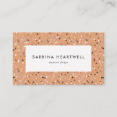 Terracotta Gray Terrazzo Pattern Interior Design Visitekaartje (Voorkant)