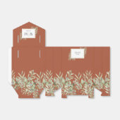 Terracotta Greenery Foliage Monogram Wedding Bedankdoosjes (Uitgevouwen)