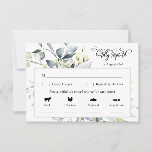 Terracotta Greenery Response Kaart 4 maaltijdkeuze (Voorkant)