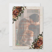 Terracotta Greenery Vellum Overlay Photo Wedding Kaart (Voorkant)