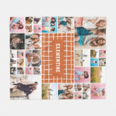 Terracotta grid 34 foto modern, minimaal stijlvol fleece deken (Voorkant (Horizontaal))