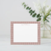 Terracotta Grid Note Card Kaart (Staand voorkant)