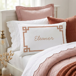 Terracotta Griekse Sleutel Monogram Standaard Kussensloop