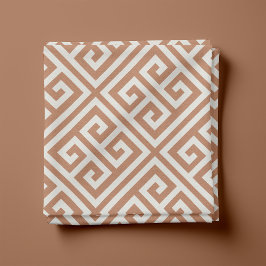 Terracotta Griekse Sleutel Patroon Stof