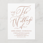 Terracotta grillige kalligrafie bruiloft QR-code Uitnodiging Briefkaart (Voorkant)