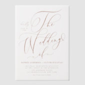 Terracotta grillige kalligrafie bruiloft vellum uitnodigingen (Voorkant)