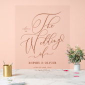 Terracotta grillige kalligrafie bruiloft welkom acryl bord (Huwelijk)