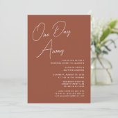 terracotta grillige script chic een dag weg kaart (Staand voorkant)