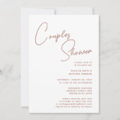 terracotta grillige script chique koppels douche kaart (Voorkant)