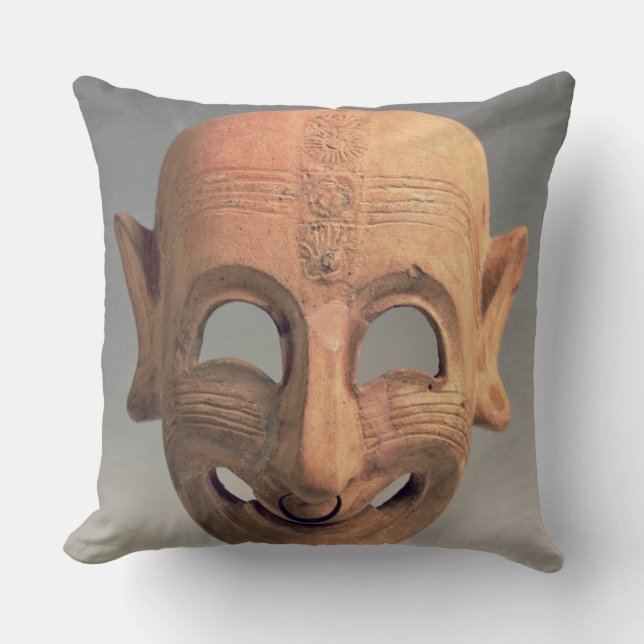 Terracotta grinning mask uit San Sperate, 6de-5de Kussen (Voorkant)
