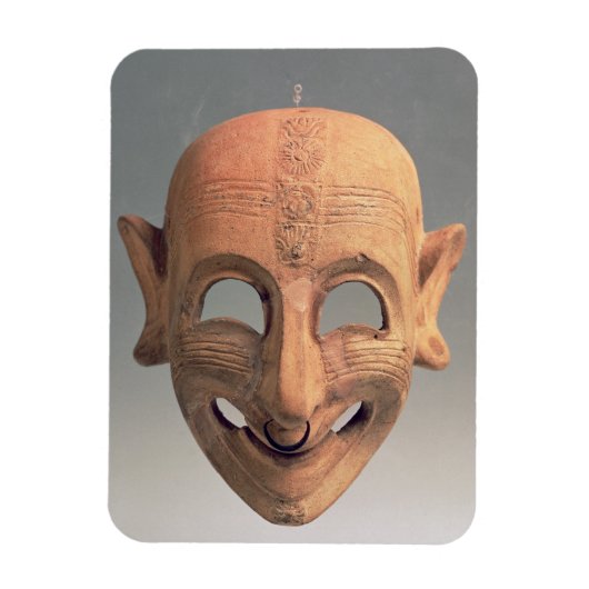 Terracotta grinning mask uit San Sperate, 6de-5de Magneet (Verticaal)