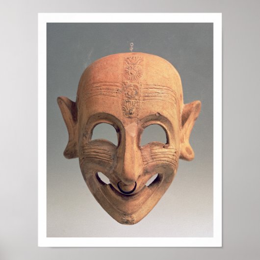 Terracotta grinning mask uit San Sperate, 6de-5de Poster (Voorkant)