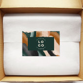 Terracotta, groen abstract beschilderd minimal mod rechthoekige sticker