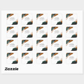 Terracotta, groen abstract beschilderd minimal mod vierkante sticker (Vel)