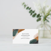 Terracotta, groen abstract modern QR CODE Visitekaartje (Staand voorkant)