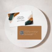 Terracotta, groen abstract modern QR CODE Visitekaartje