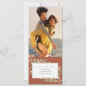 Terracotta groen alles in één foto bruiloft kaart (Achterkant)