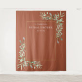 Terracotta groen bruidsdouche foto achtergrond wandkleed (Voorkant)