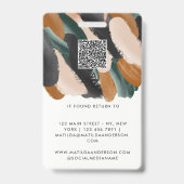 Terracotta groen modern minimal foto abstract badge (Achterkant)