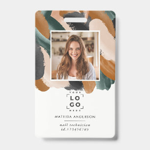 Terracotta groen modern minimal foto abstract badge