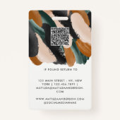 Terracotta groen modern minimal foto abstract badge (Achterkant)