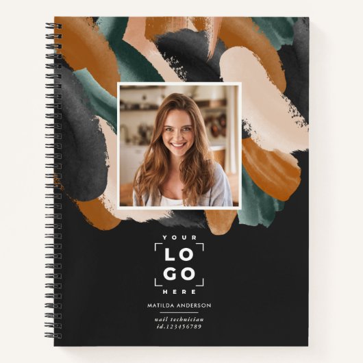 Terracotta groen modern minimal foto abstract notitieboek (Voorkant)