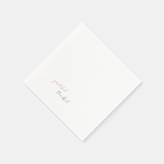 Terracotta & Groen Script Dankbaar Servet (Hoek)