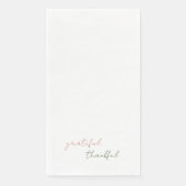 Terracotta & Groen Script Dankbaar Servet (Voorkant)