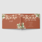 Terracotta groen String Lights Bruiloft Gastenboek (Volledig)