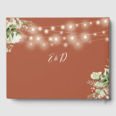 Terracotta groen String Lights Bruiloft Gastenboek (Achterkant)