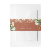 Terracotta groen String Lights Bruiloft Uitnodigingen Wikkel (Voorkant Voorbeeld)