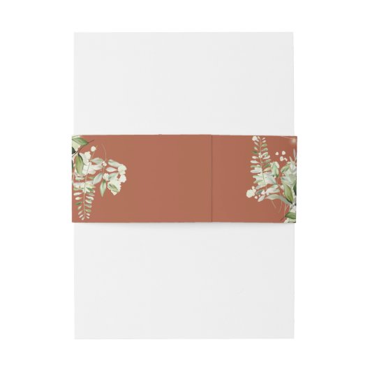 Terracotta groen String Lights Bruiloft Uitnodigingen Wikkel (Achterkant Voorbeeld)