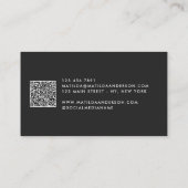 Terracotta, groen zwart abstract QR CODE Visitekaartje (Achterkant)