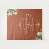 Terracotta Groene Doop Foto Achtergrond Wandkleed (Voorkant (horizontaal))